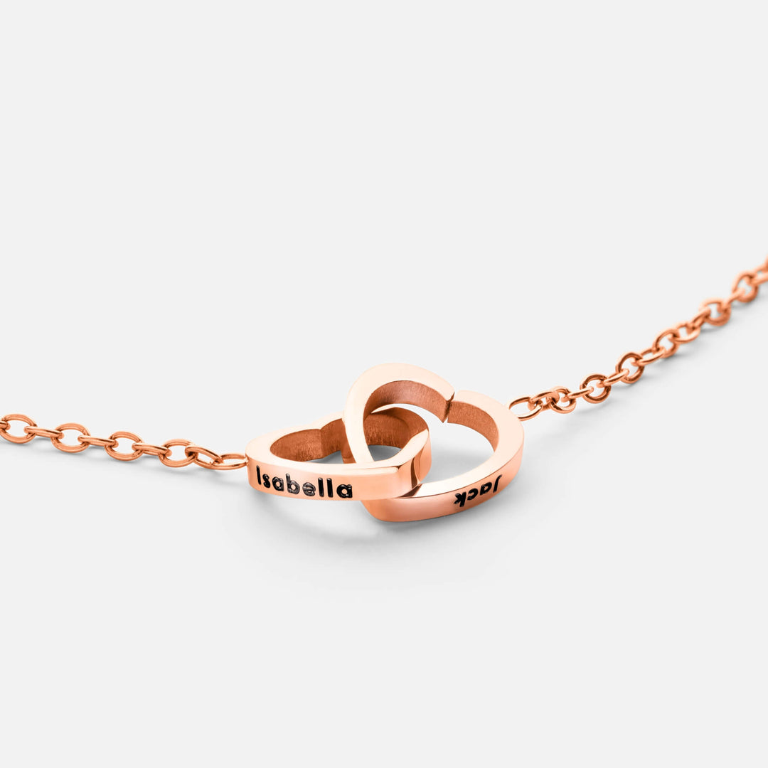 Personalised Double Hearts Necklace
