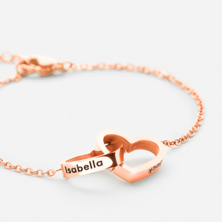 Personalised Double Hearts Bracelet